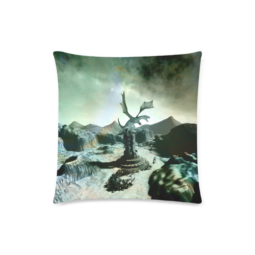 Dragon in a fantasy landscape Custom Zippered Pillow Case 18"x18"(Twin Sides)