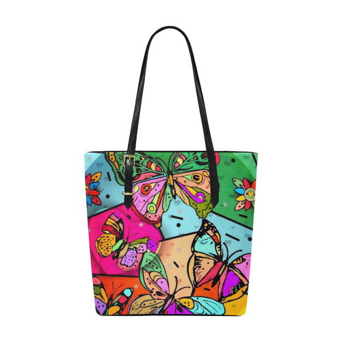 My Butterfly Popart by Nico Bielow Euramerican Tote Bag/Small (Model 1655)