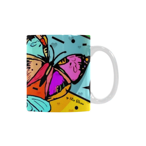 My Butterfly Popart by Nico Bielow White Mug(11OZ)