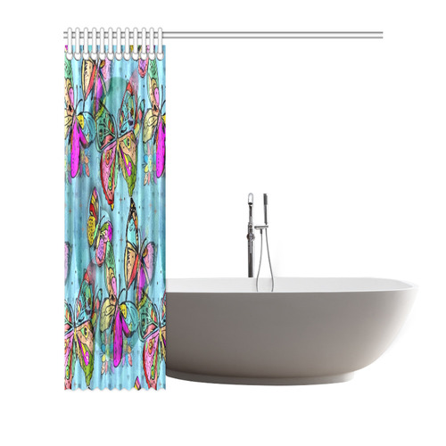 My Butterfly Popart by Nico Bielow Shower Curtain 72"x72"