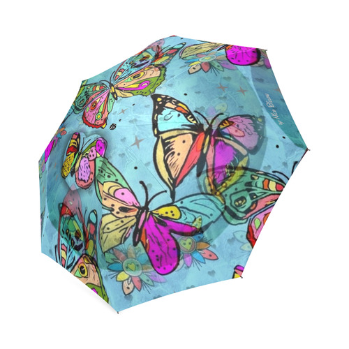 My Butterfly Popart by Nico Bielow Foldable Umbrella (Model U01)