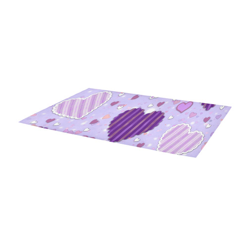 Purple Patchwork Hearts Area Rug 9'6''x3'3''