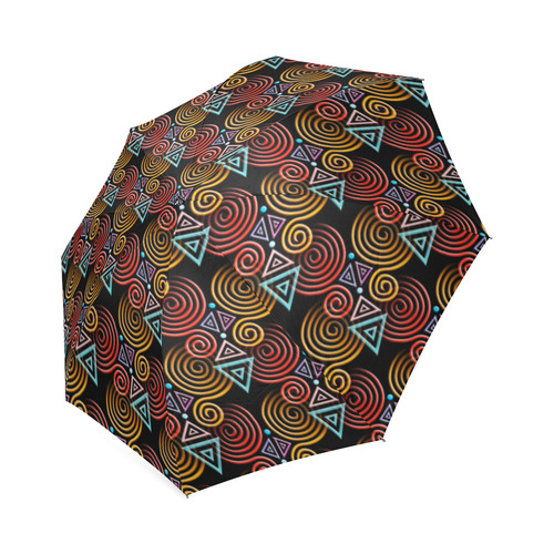 Lovely Geometric LOVE Hearts Pattern Foldable Umbrella (Model U01)