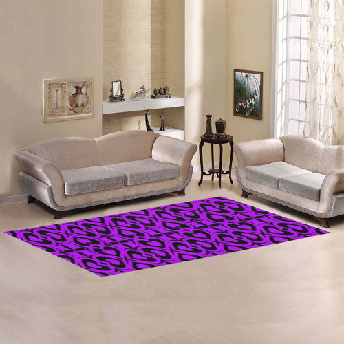 Purple Black Heart Lattice Area Rug 9'6''x3'3''