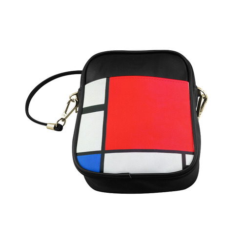 Mondrian Composition Red Blue Yellow Sling Bag (Model 1627)