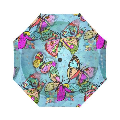 My Butterfly Popart by Nico Bielow Auto-Foldable Umbrella (Model U04)