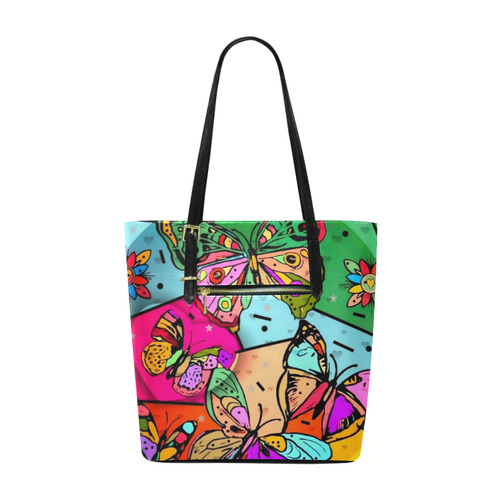 My Butterfly Popart by Nico Bielow Euramerican Tote Bag/Small (Model 1655)