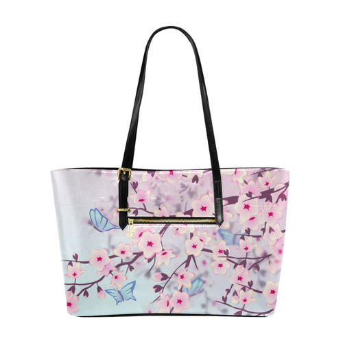 Cherry Blossoms Sakura Japanese Landscape Euramerican Tote Bag/Large (Model 1656)