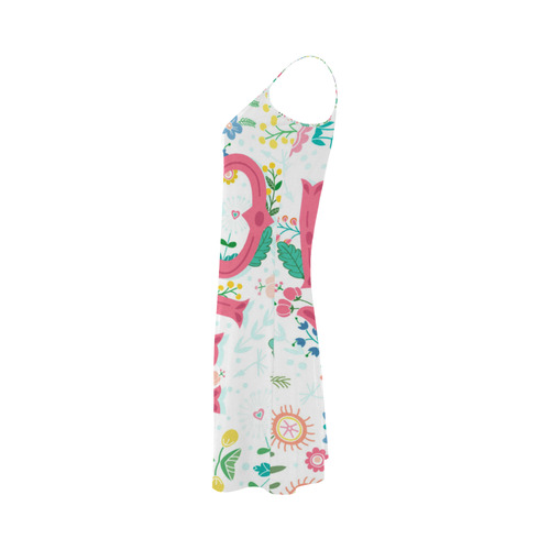 Pastel Colorful Floral LOVE Lettering Alcestis Slip Dress (Model D05)