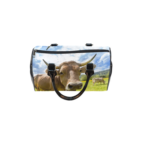 Photography Pretty Blond Cow On Grass Boston Handbag (Model 1621)