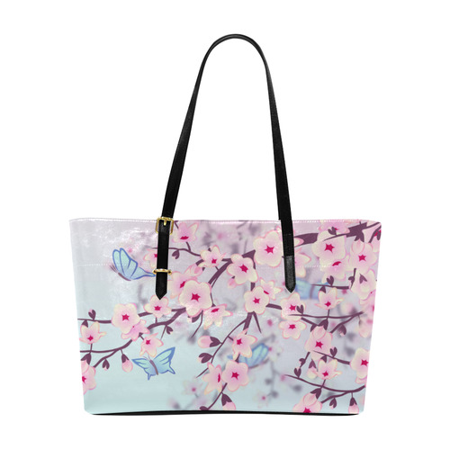 Cherry Blossoms Sakura Japanese Landscape Euramerican Tote Bag/Large (Model 1656)