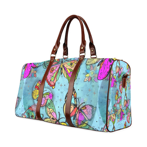 My Butterfly Popart by Nico Bielow Waterproof Travel Bag/Large (Model 1639)