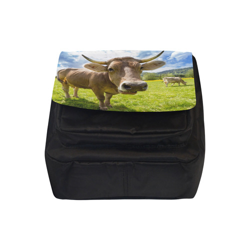 Photography Pretty Blond Cow On Grass Crossbody Nylon Bags (Model 1633)