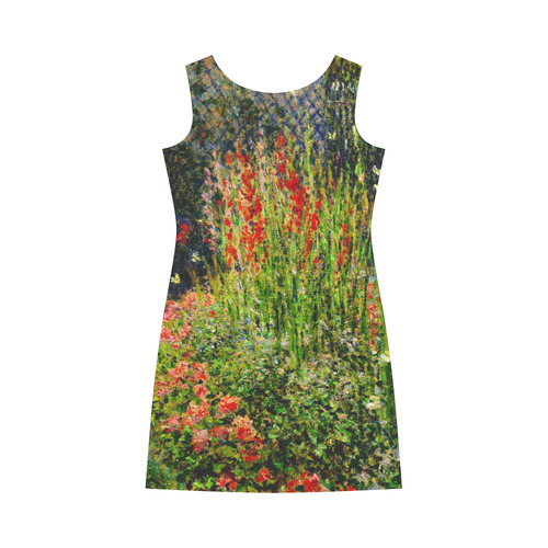 Monet Gladioli Woman Parasol Garden Round Collar Dress (D22)