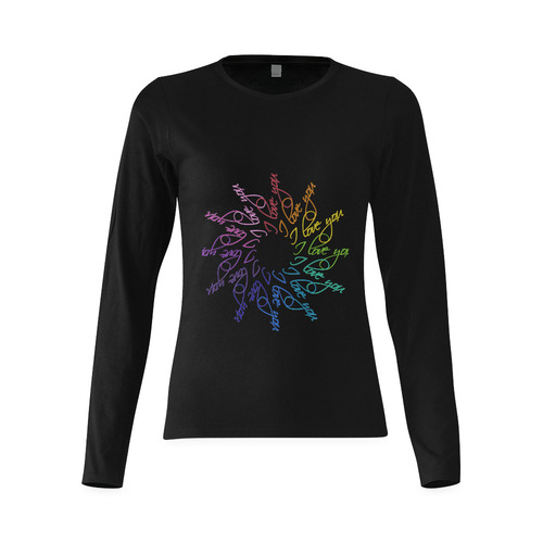 I love you rainbow Sunny Women's T-shirt (long-sleeve) (Model T07)