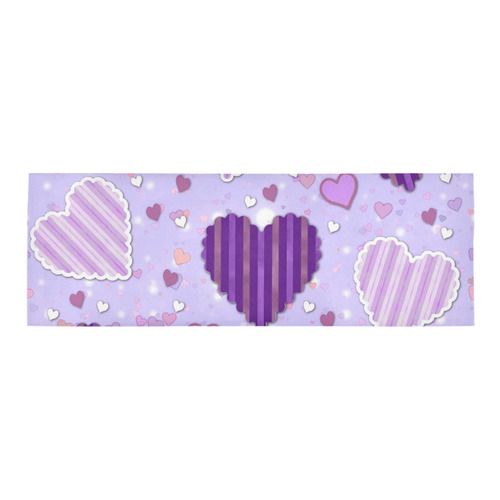 Purple Patchwork Hearts Area Rug 9'6''x3'3''