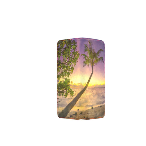 Painting tropical sunset beach with palms Women's Clutch Wallet (Model 1637)