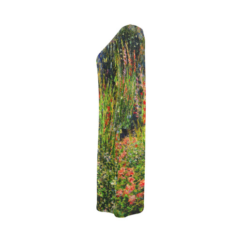 Monet Gladioli Woman Parasol Garden Round Collar Dress (D22)