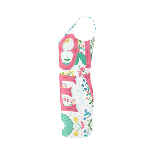 Pastel Colorful Floral LOVE Lettering Medea Vest Dress (Model D06)