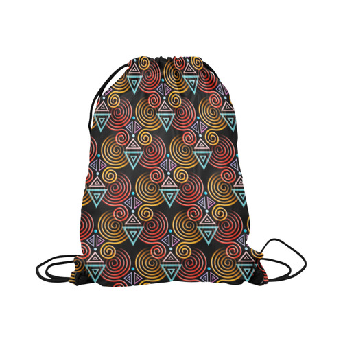 Lovely Geometric LOVE Hearts Pattern Large Drawstring Bag Model 1604 (Twin Sides)  16.5"(W) * 19.3"(H)