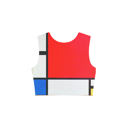 Mondrian Composition Red Blue Yellow Elbow Sleeve Ice Skater Dress (D20)