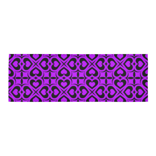 Purple Black Heart Lattice Area Rug 9'6''x3'3''