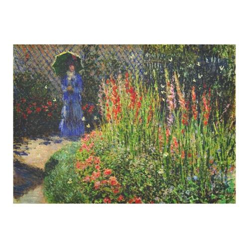 Gladioli Woman Parasol Garden Cotton Linen Tablecloth 60"x 84