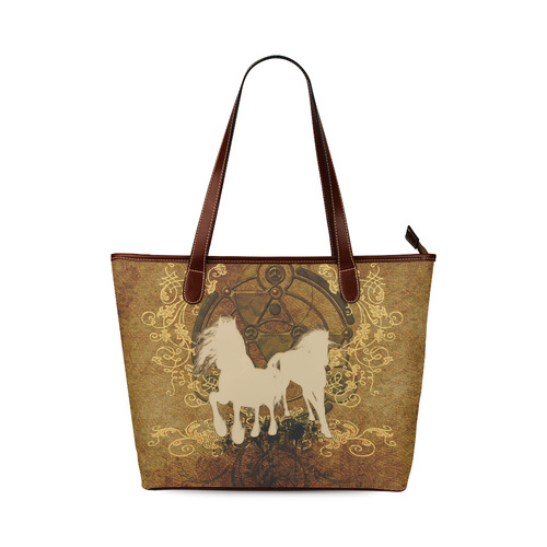 Beautiful horses, silhouette Shoulder Tote Bag (Model 1646)
