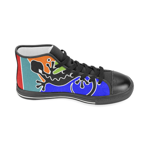 Modern Geometric Mosaic Contrast Gecko Men’s Classic High Top Canvas Shoes (Model 017)