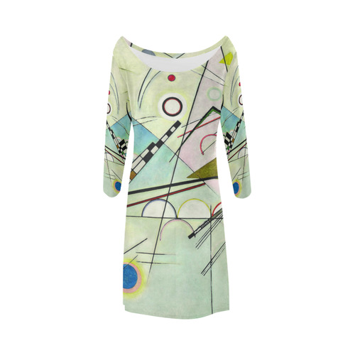 Kandinsky Composition 8 Abstract Painting Bateau A-Line Skirt (D21)