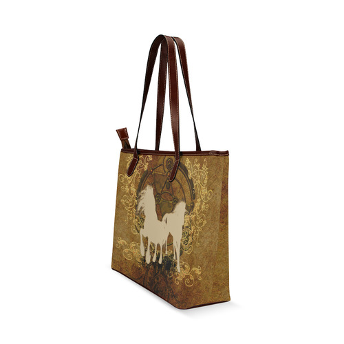 Beautiful horses, silhouette Shoulder Tote Bag (Model 1646)