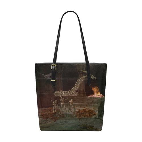 Dragon meets his Zombie Friends Euramerican Tote Bag/Small (Model 1655)