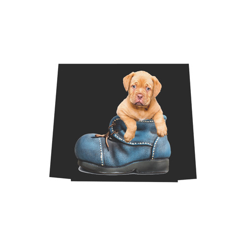 Lovely Puppy in a Blue Shoe ( Euramerican Tote Bag/Small (Model 1655)