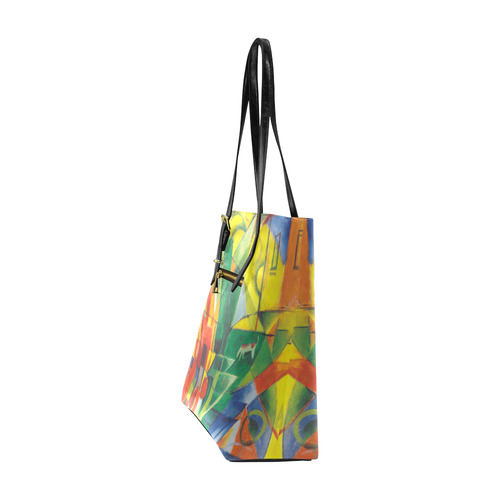 Landscape with dog, house and cow by Franz Marc Euramerican Tote Bag/Small (Model 1655)