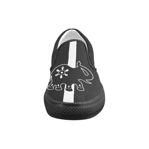 Modern Art Indian Elephant Men's Slip-on Canvas Shoes (Model 019)