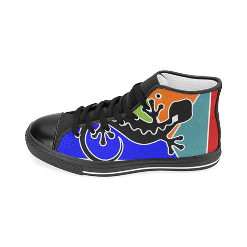 Modern Geometric Mosaic Contrast Gecko Men’s Classic High Top Canvas Shoes (Model 017)