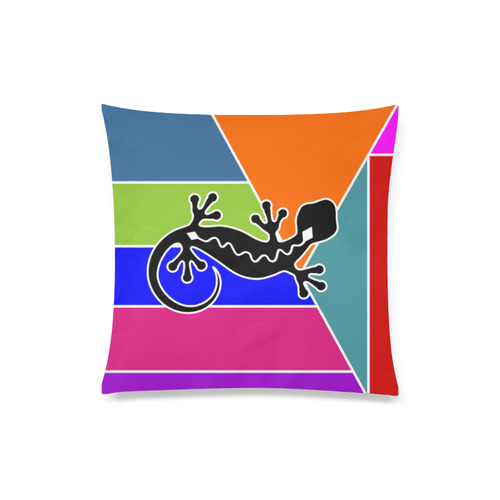 Modern Geometric Mosaic Contrast Gecko Custom Zippered Pillow Case 20"x20"(Twin Sides)