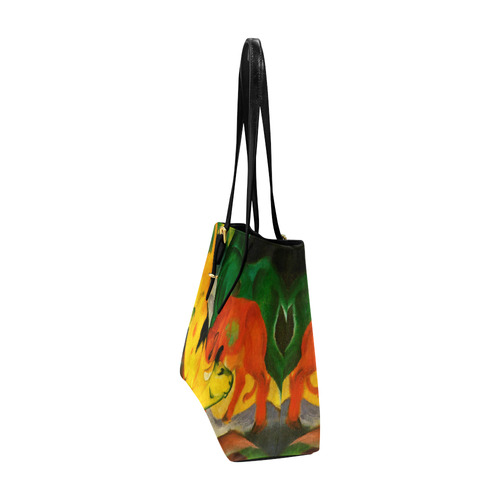 Red Yellow Green Cows by Franz Marc Euramerican Tote Bag/Large (Model 1656)
