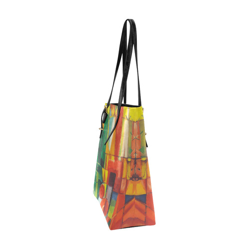 Landscape with dog, house and cow by Franz Marc Euramerican Tote Bag/Small (Model 1655)