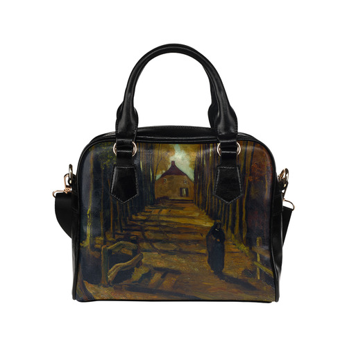 Van Gogh Poplars In Autumn Landscape Shoulder Handbag (Model 1634)