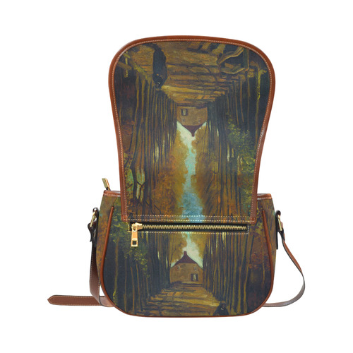 Van Gogh Poplars In Autumn Saddle Bag/Small (Model 1649) Full Customization