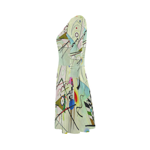 Kandinsky Composition 8 Abstract Painting 3/4 Sleeve Sundress (D23)