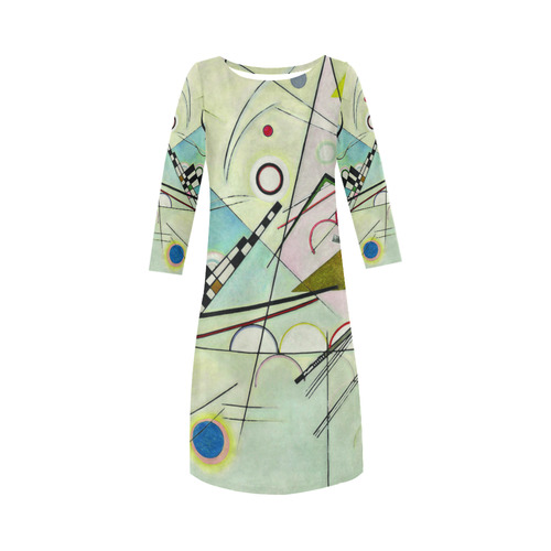 Kandinsky Composition 8 Abstract Painting Round Collar Dress (D22)