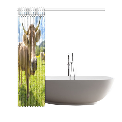 Photography Pretty Blond Cow On Grass Shower Curtain 72"x72"