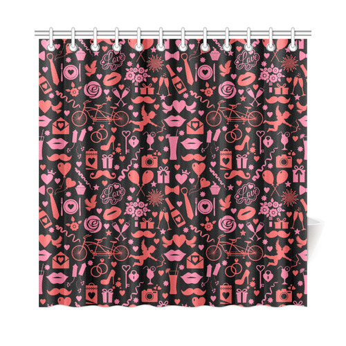 Pink Love Shower Curtain 72"x72"