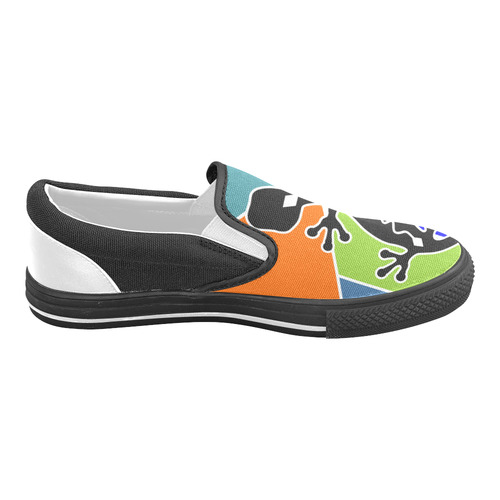 Modern Geometric Mosaic Contrast Gecko Men's Slip-on Canvas Shoes (Model 019)