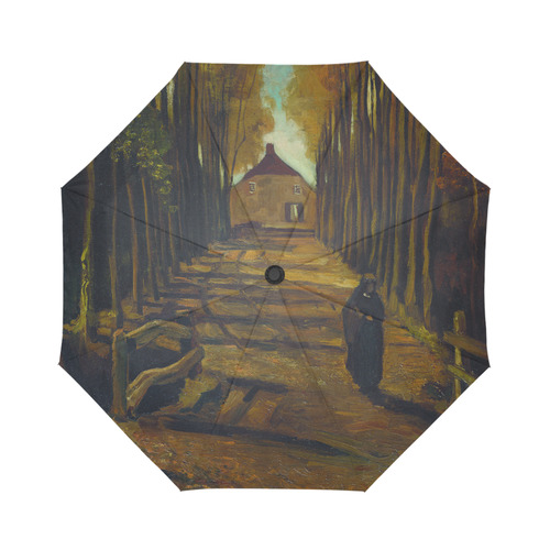 Van Gogh Poplars In Autumn Landscape Auto-Foldable Umbrella (Model U04)