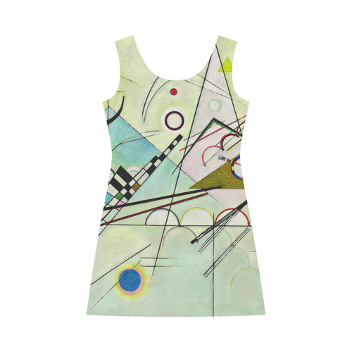 Kandinsky Composition 8 Abstract Painting Bateau A-Line Skirt (D21)