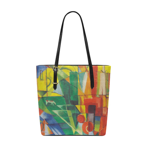 Landscape with dog, house and cow by Franz Marc Euramerican Tote Bag/Small (Model 1655)