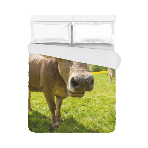 Photography Pretty Blond Cow On Grass Duvet Cover 86"x70" ( All-over-print)